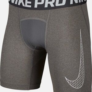 NWT Nike Shorts Pro Boys' Dri-FIT Core Grey Compression Shorts S , M